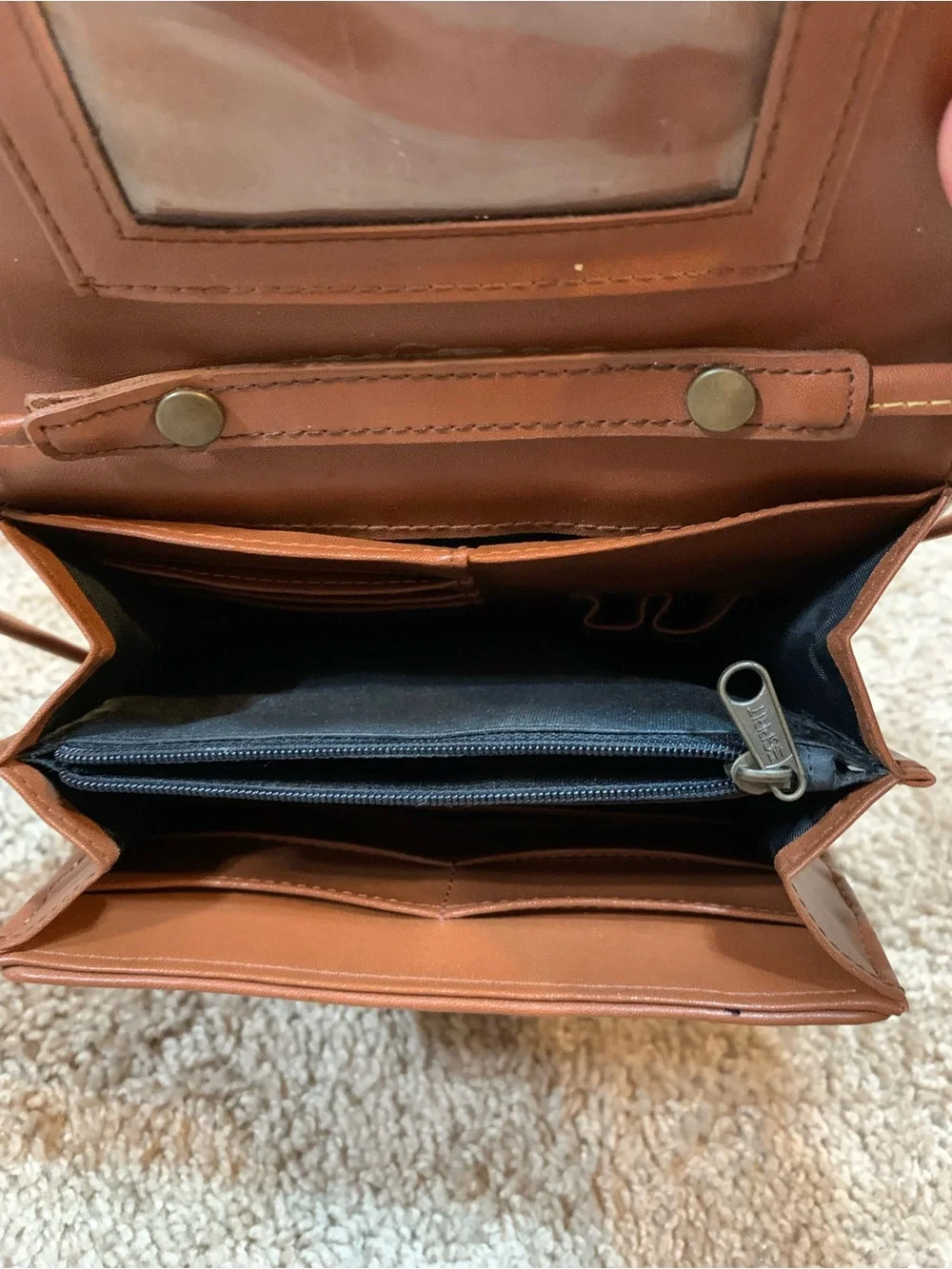 Y2K Esprit Black and Brown Crossbody Shoulder Bag
